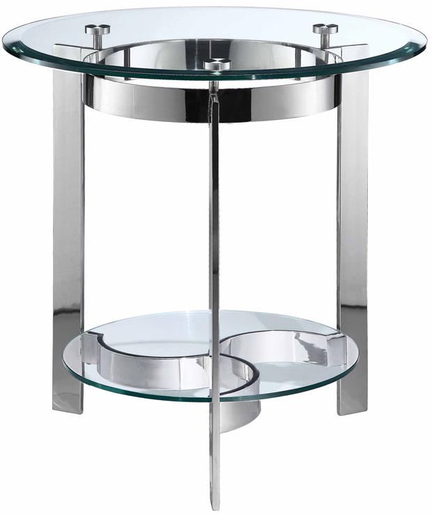 Stein World Mercury Round End Table w/ Glass Top Colder's Furniture
